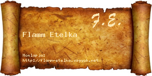 Flamm Etelka névjegykártya